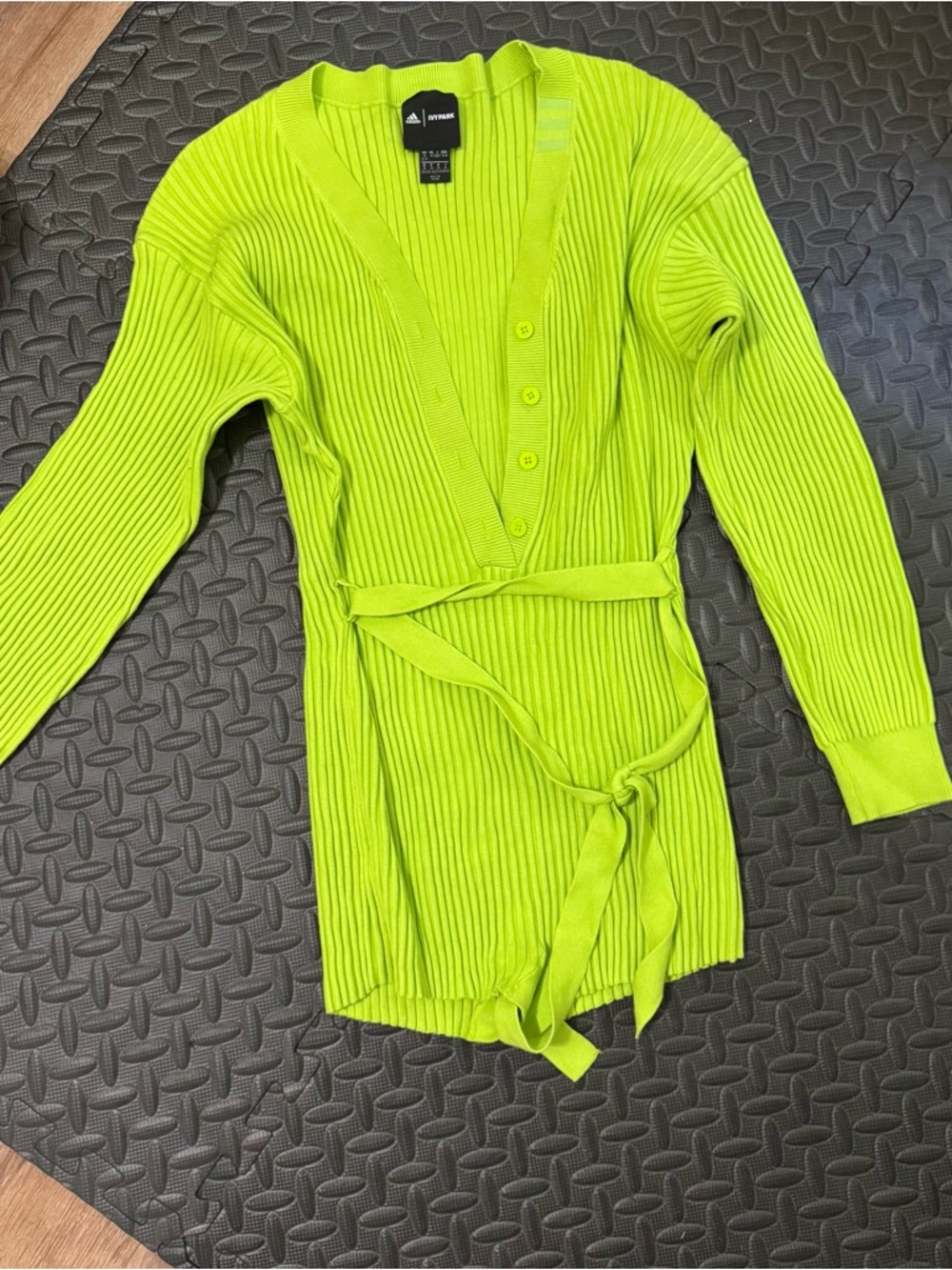 Ivy Park Adidas Neon Lime Ribbed Button Romper